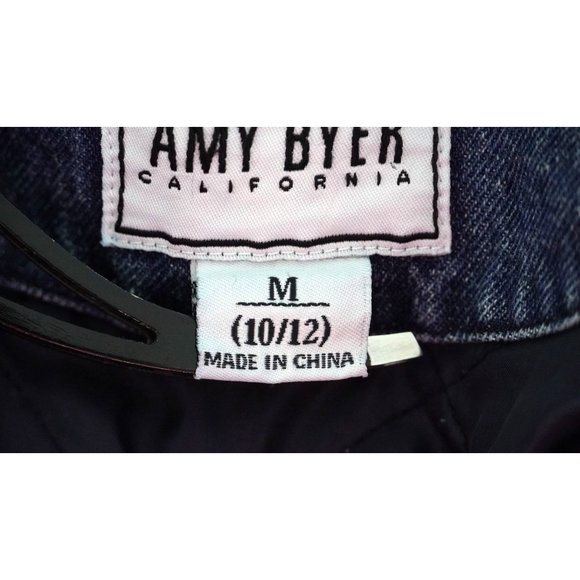 Y2K Amy Byer Faux Fur Jean Jacket Size M Insulated Blue Denim 2000s - Picture 3 of 16